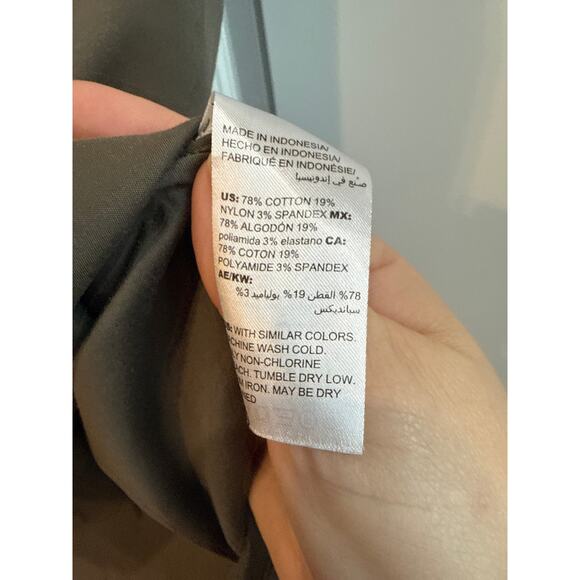 Chico’s Olive Green Collar V-Neck High- Low Shirt Dress - Picture 6 of 8